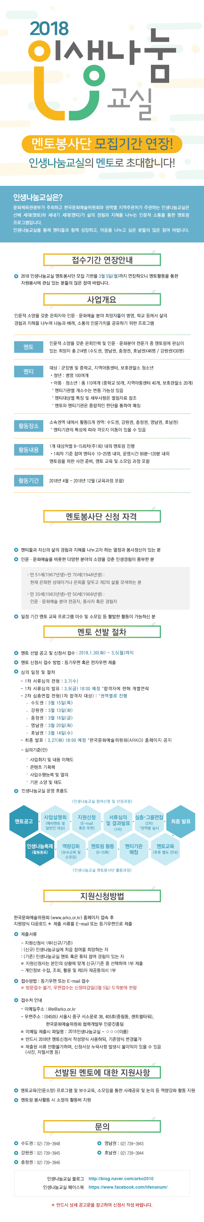 2018 인생나눔 교실 멘토 봉사단 모집