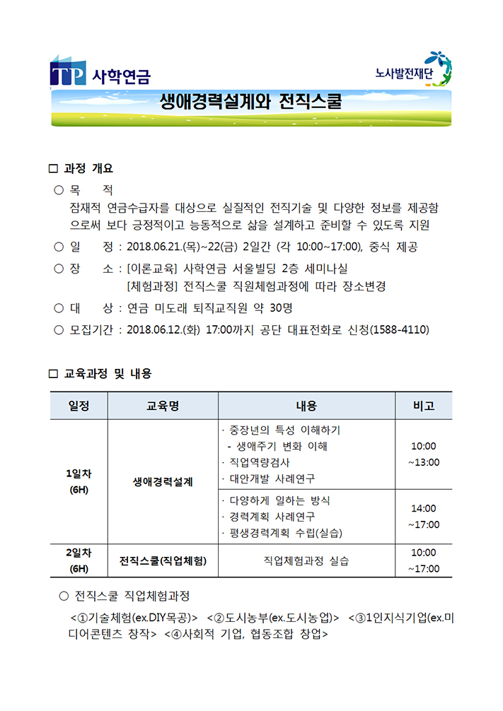 생애경력설계와 전직설계